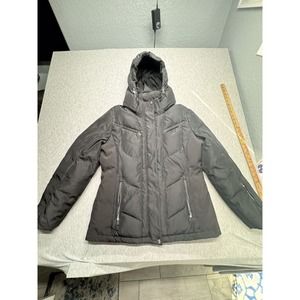 Calvin Klein Performance Puffer Duck Down Jacket Coat Size L Attached Hoodie